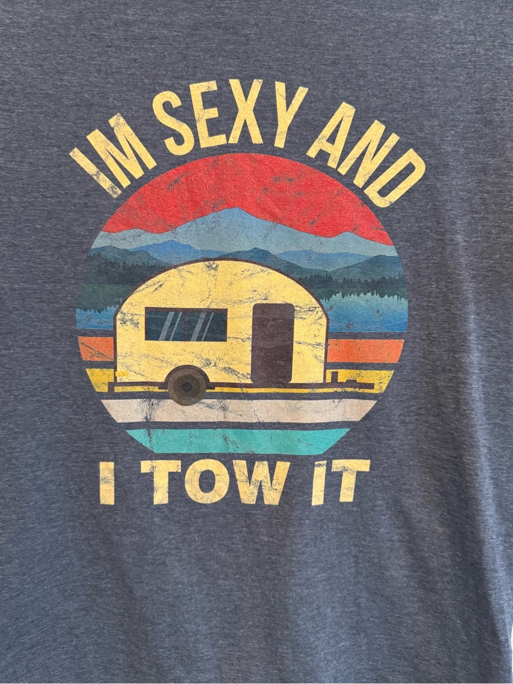 Camper Tee Charcoal Graphic Tee "I'm Sexy and I Tow It" Small